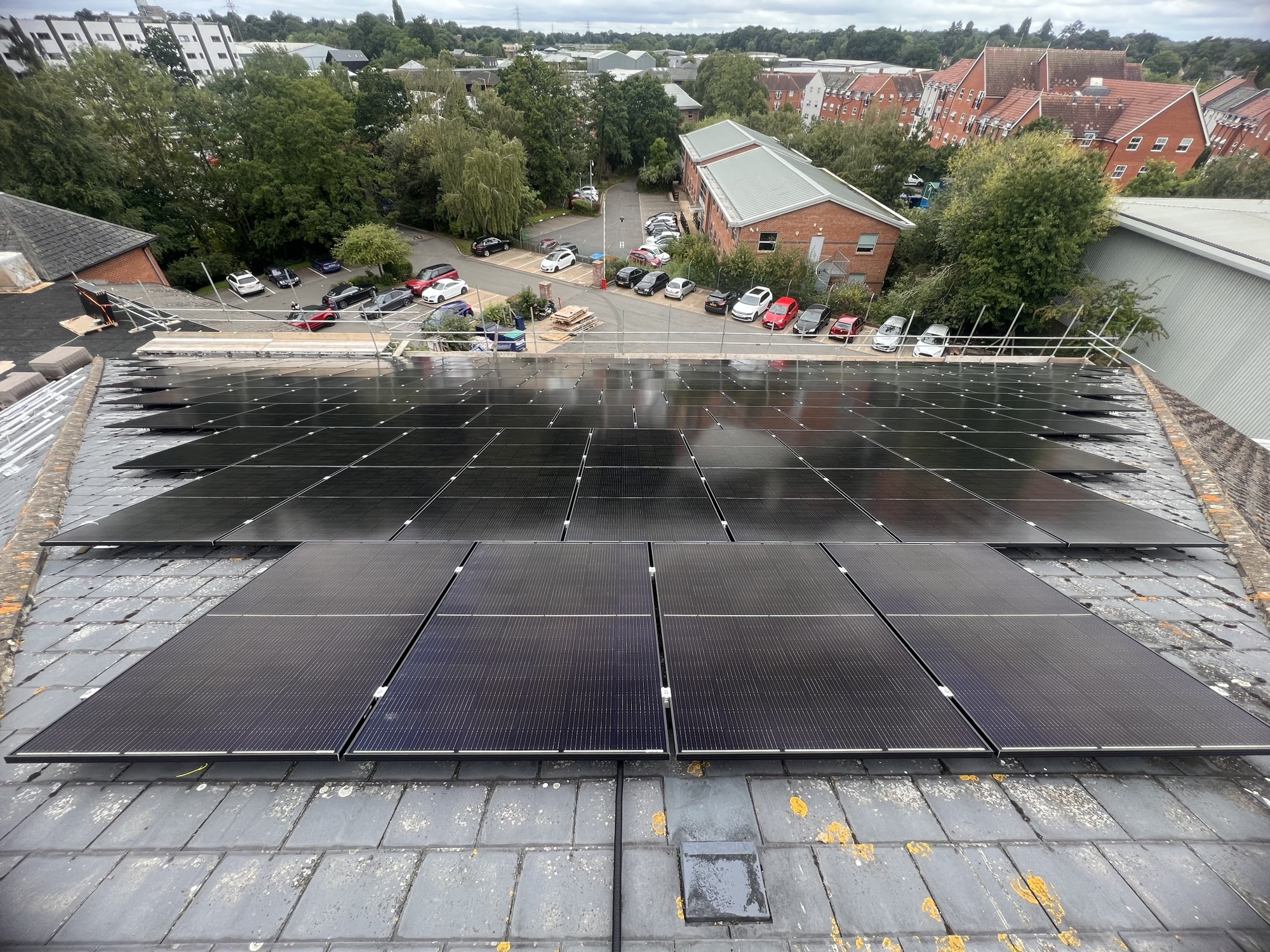 Commercial solar panel installation