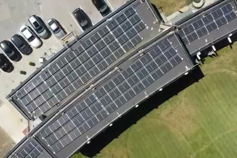 Chingford golf club roof mounted solar panel arrays