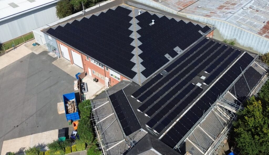 Large industrial solar panel installation