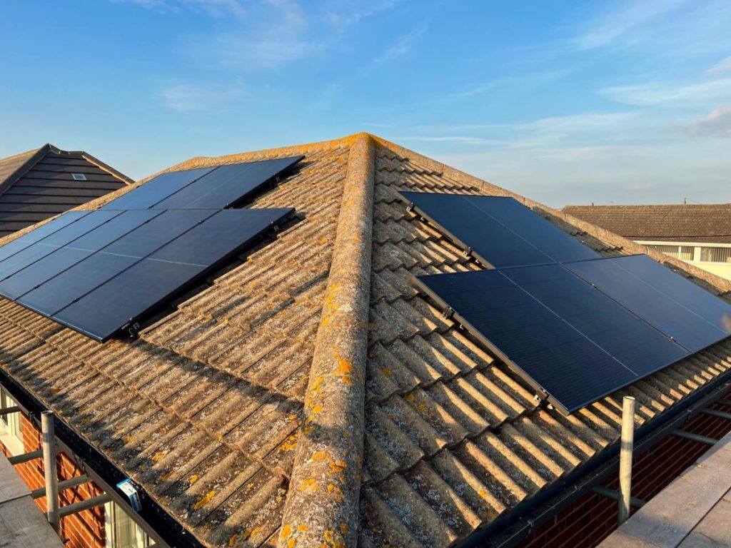 Photograph of roof mounted solar panels