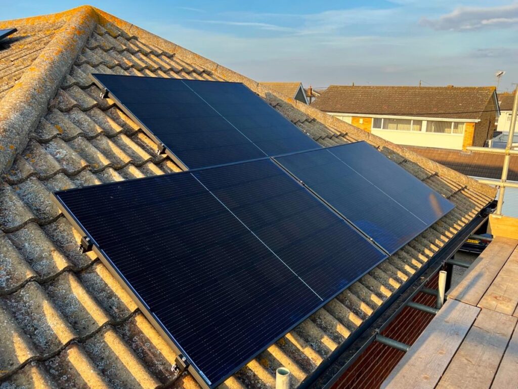 Photograph of roof mounted solar panels