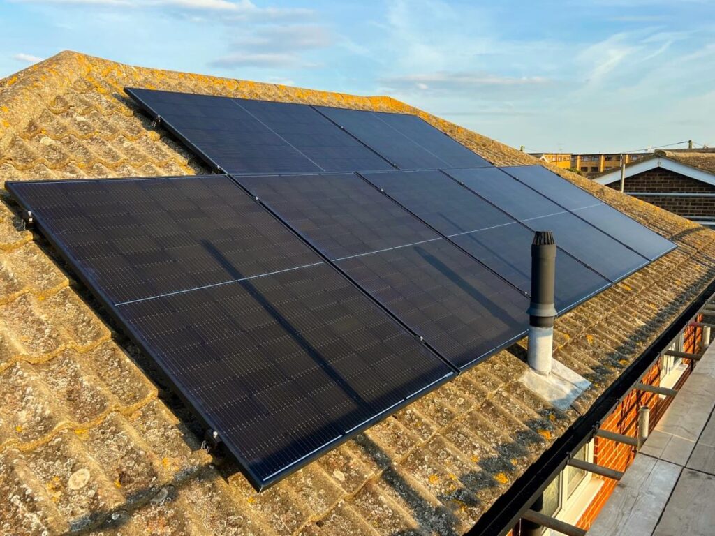 Photograph of roof mounted solar panels