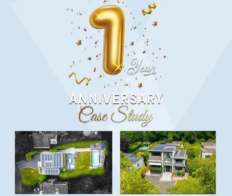 1 Year Anniversary Case Study for Solar PV system with battery storage banner