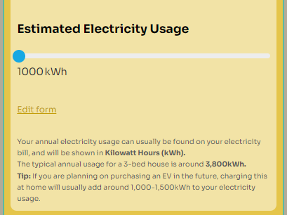 Solar Panel Calculator: Annual Energy Usage.