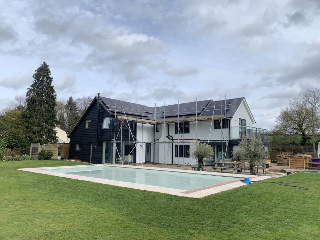 Residential property with solar panel installation