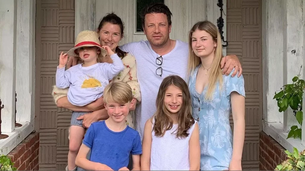 TV Chef and campaigner Jamie Oliver and his family