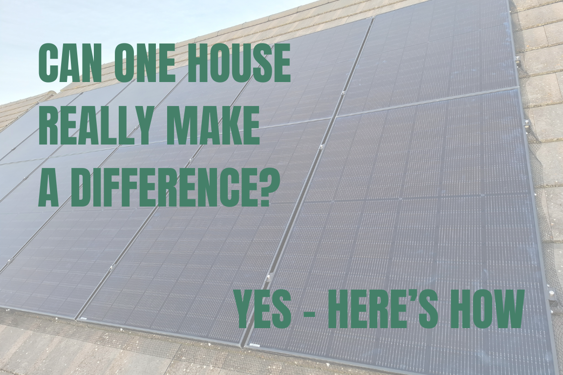 Solar PV installation with blog title