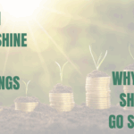 Sunlight growing coins with blog title