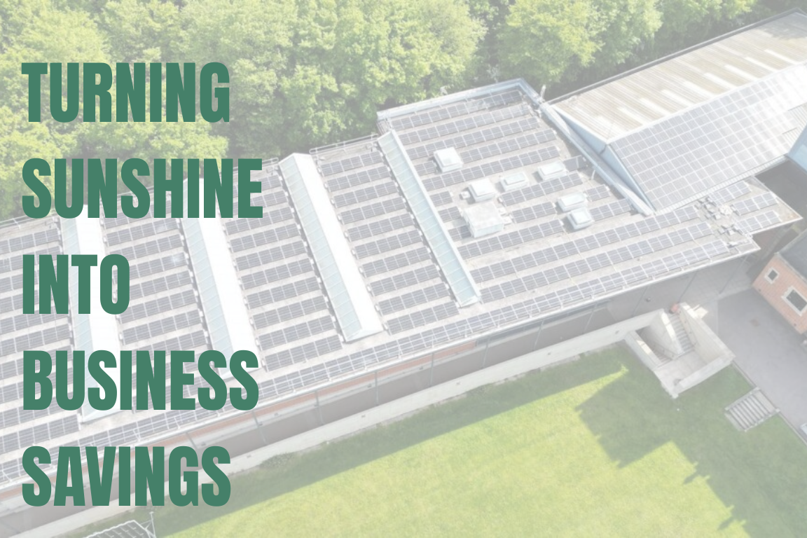 Commercial roof installation with blog title