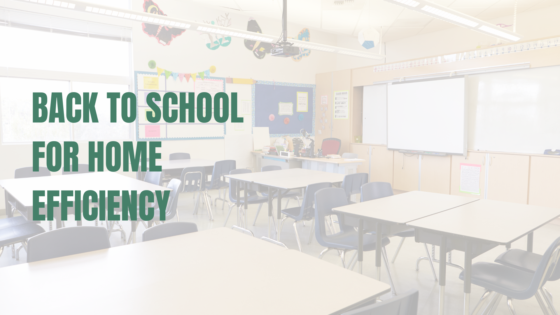Classroom with blog title