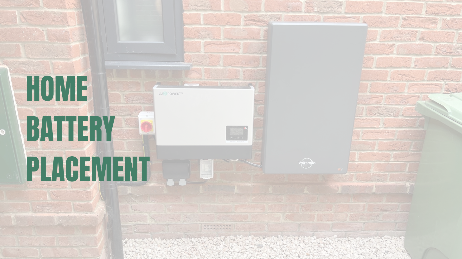 Solar battery installation on an external wall