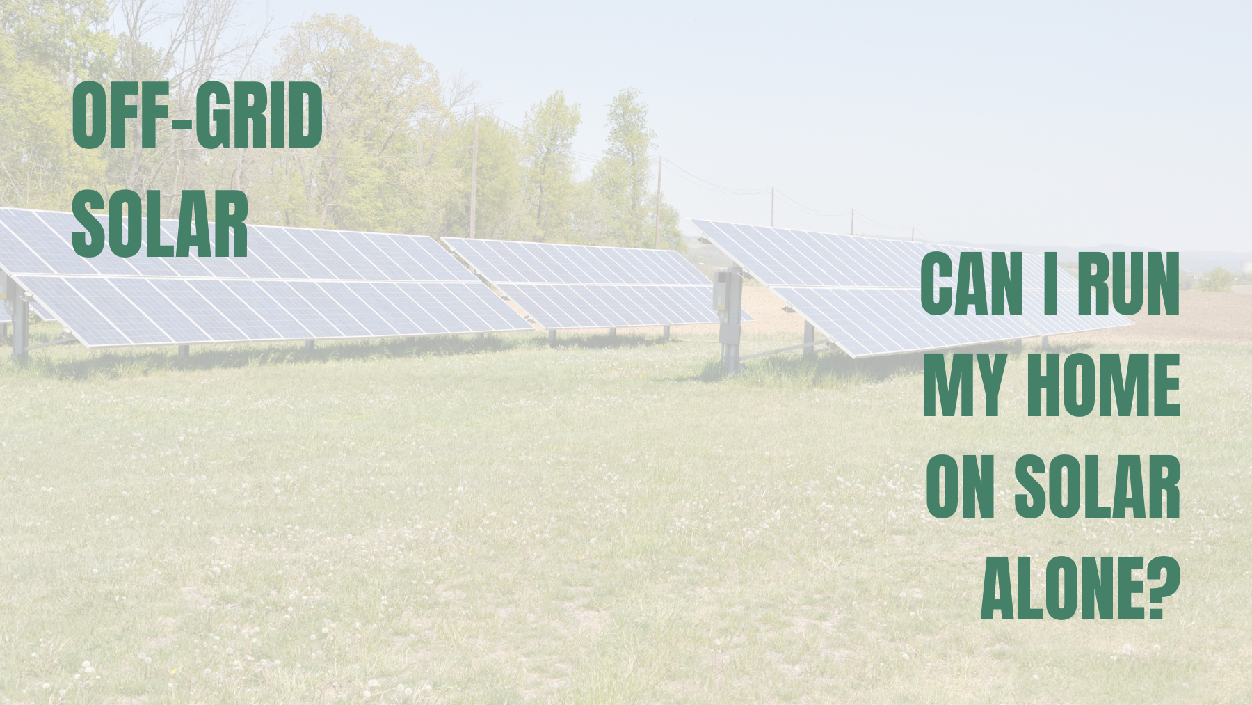 Ground mounted solar with blog title