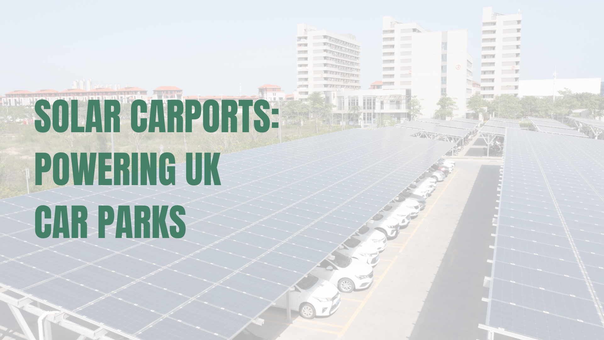Solar carport over a car park
