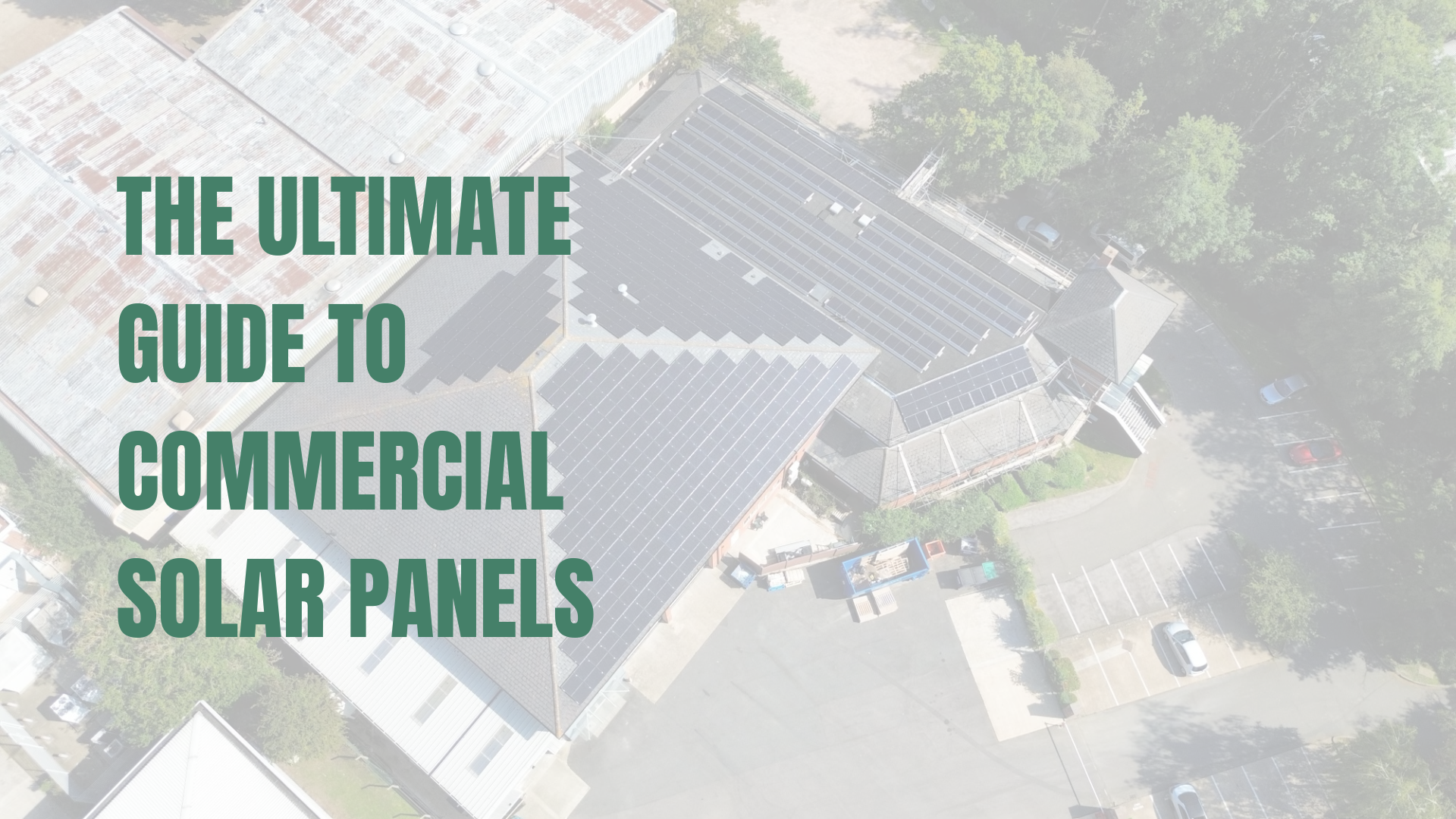 Drone image of a solar PV installation on a commercial property