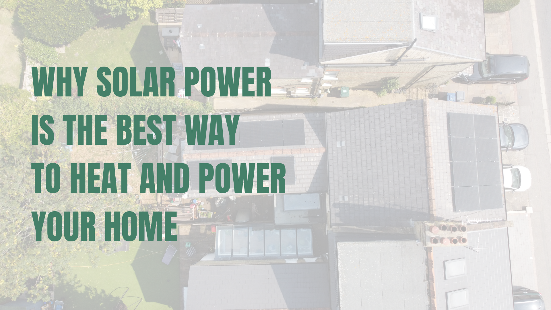 Drone shot of solar PV installation on a south facing and east-west split roof