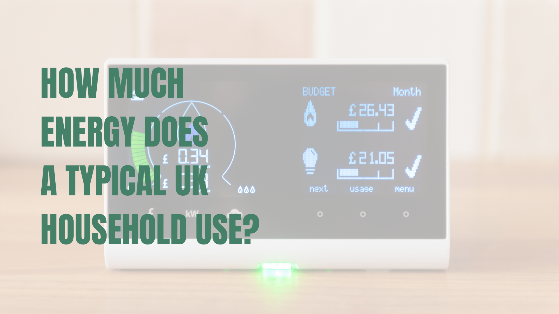 Smart meter showing energy usage