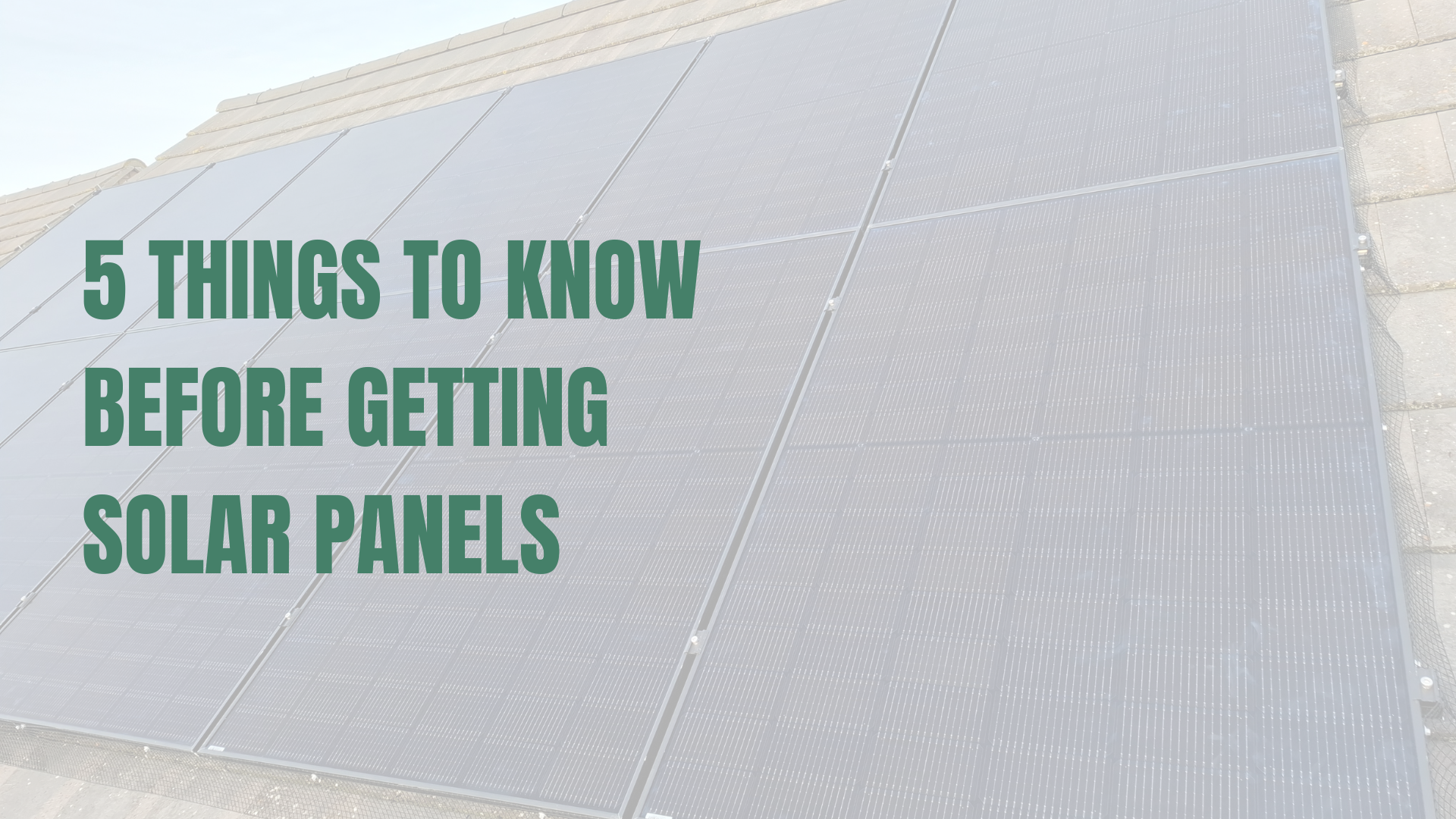 Solar installation on a roof