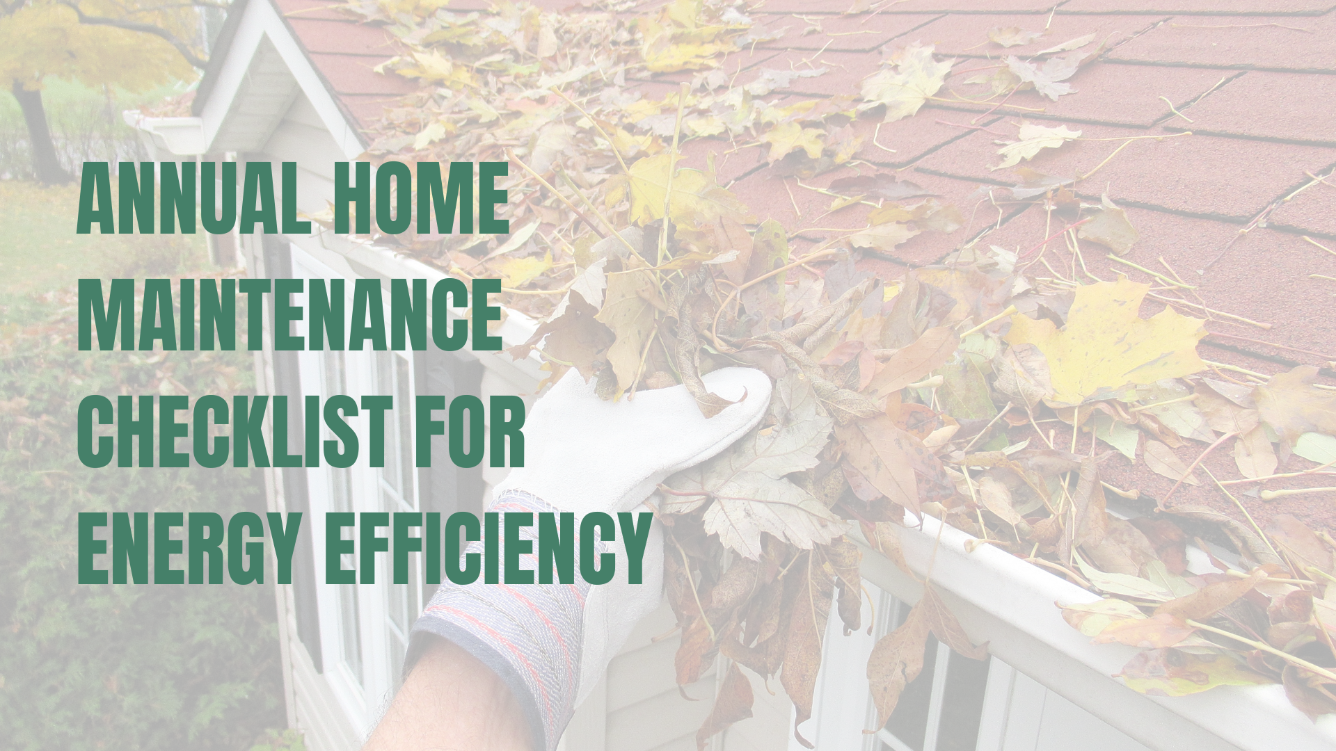 Leaves blocking guttering on a roof