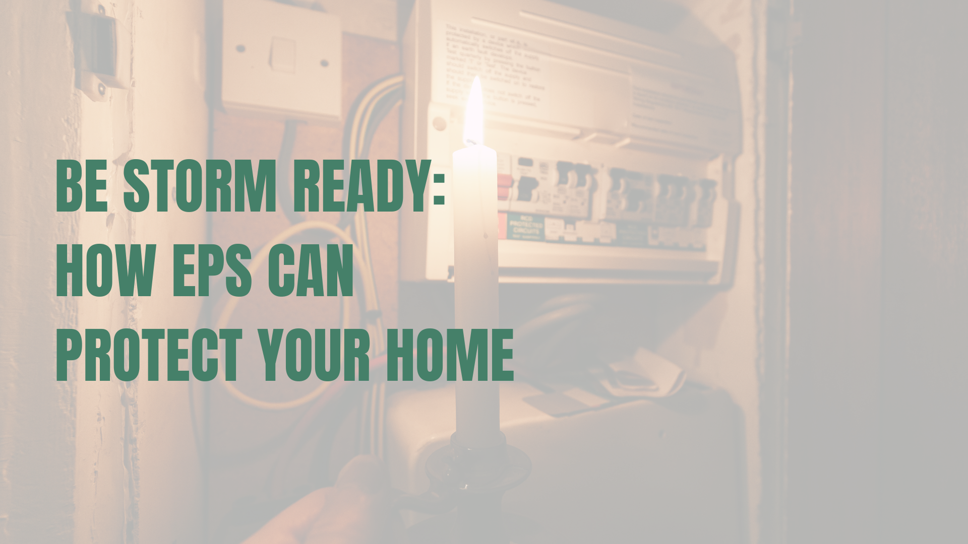 Consumer unit being lit up by candlelight in a power cut