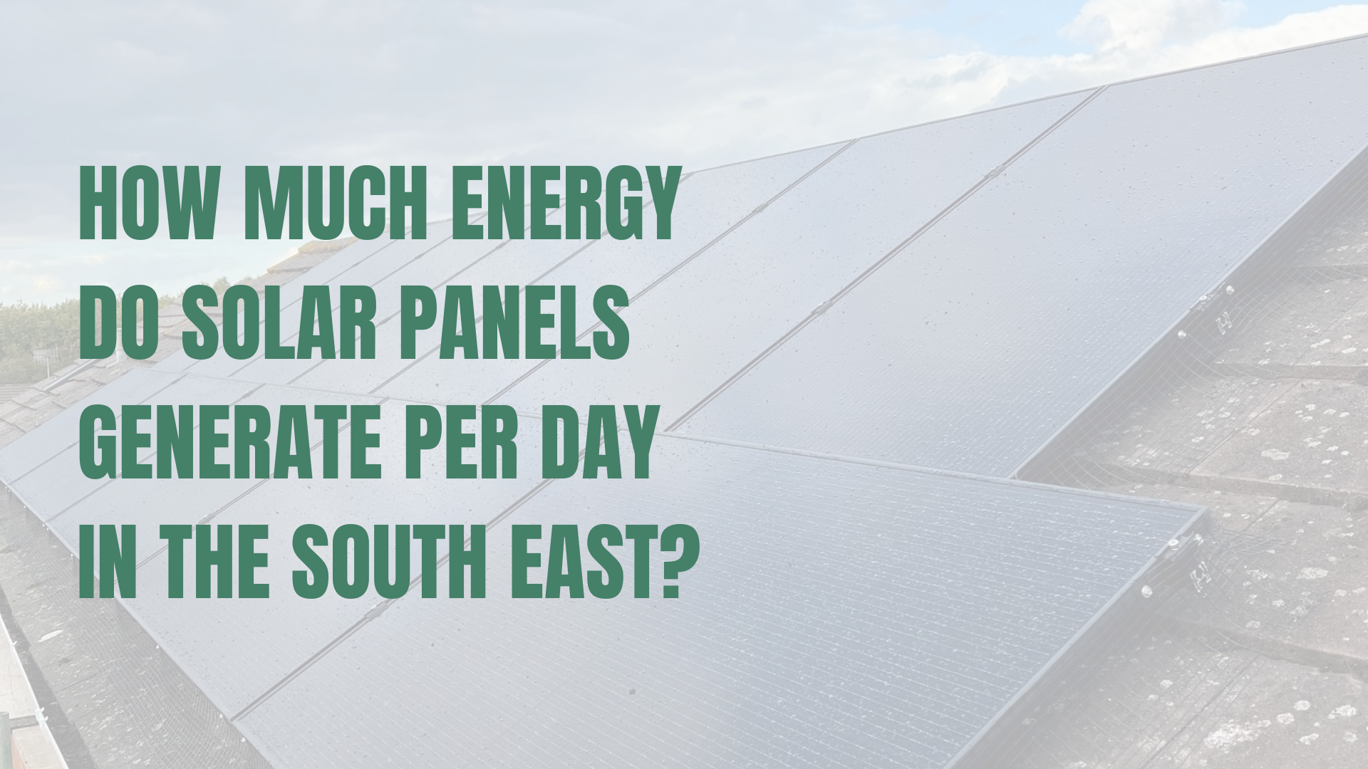 Solar installation on a roof