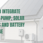 Home with solar panels and heat pump installed