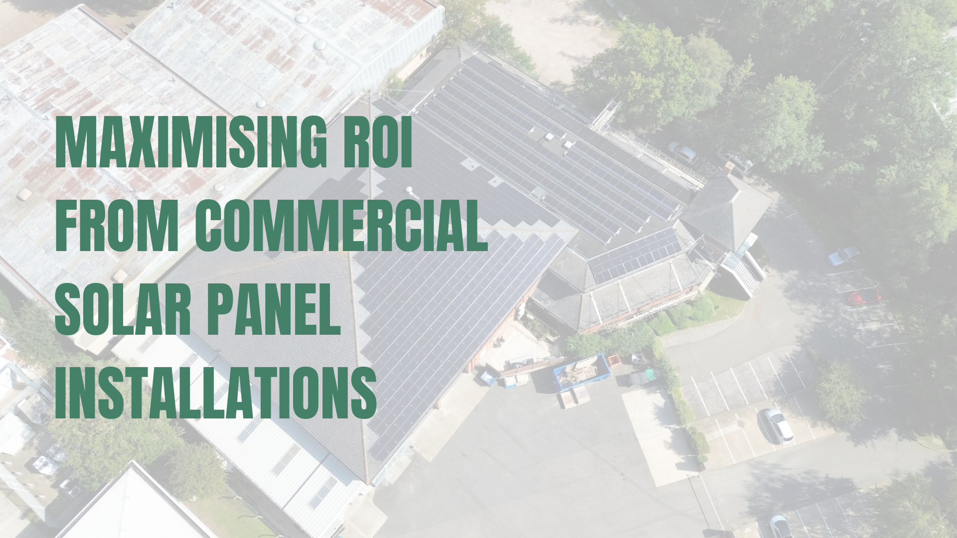 Commercial solar panel installation on a warehouse