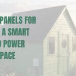 Garden shed with solar panels installed