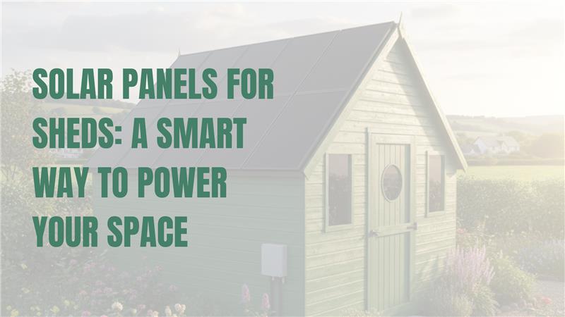 Garden shed with solar panels installed