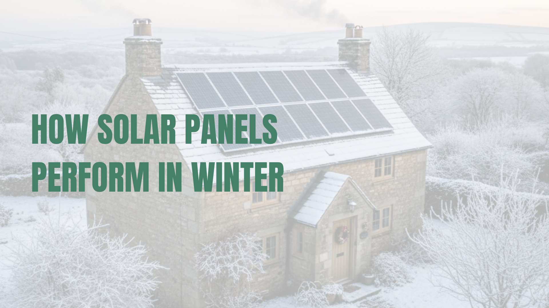 Home with solar panels installed in the winter season