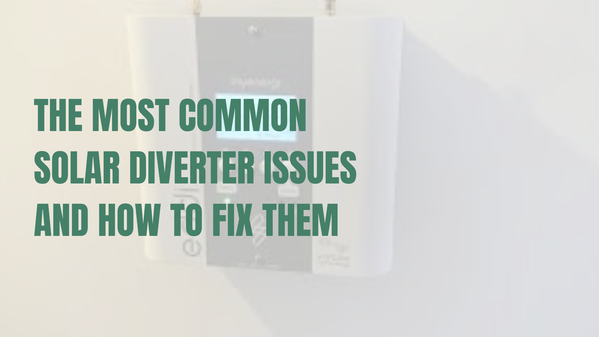 Solar diverter installation