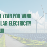 Wind and solar farm stock image