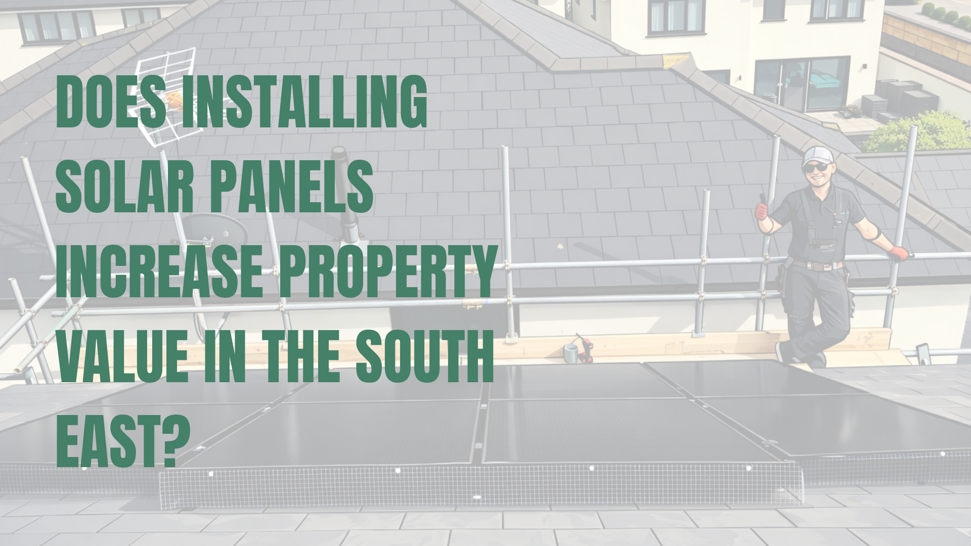 Cartoon of a solar installer on the roof