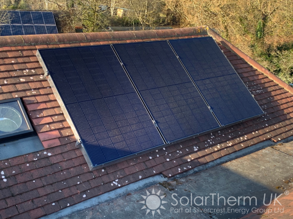 Solar installation on pitched roof