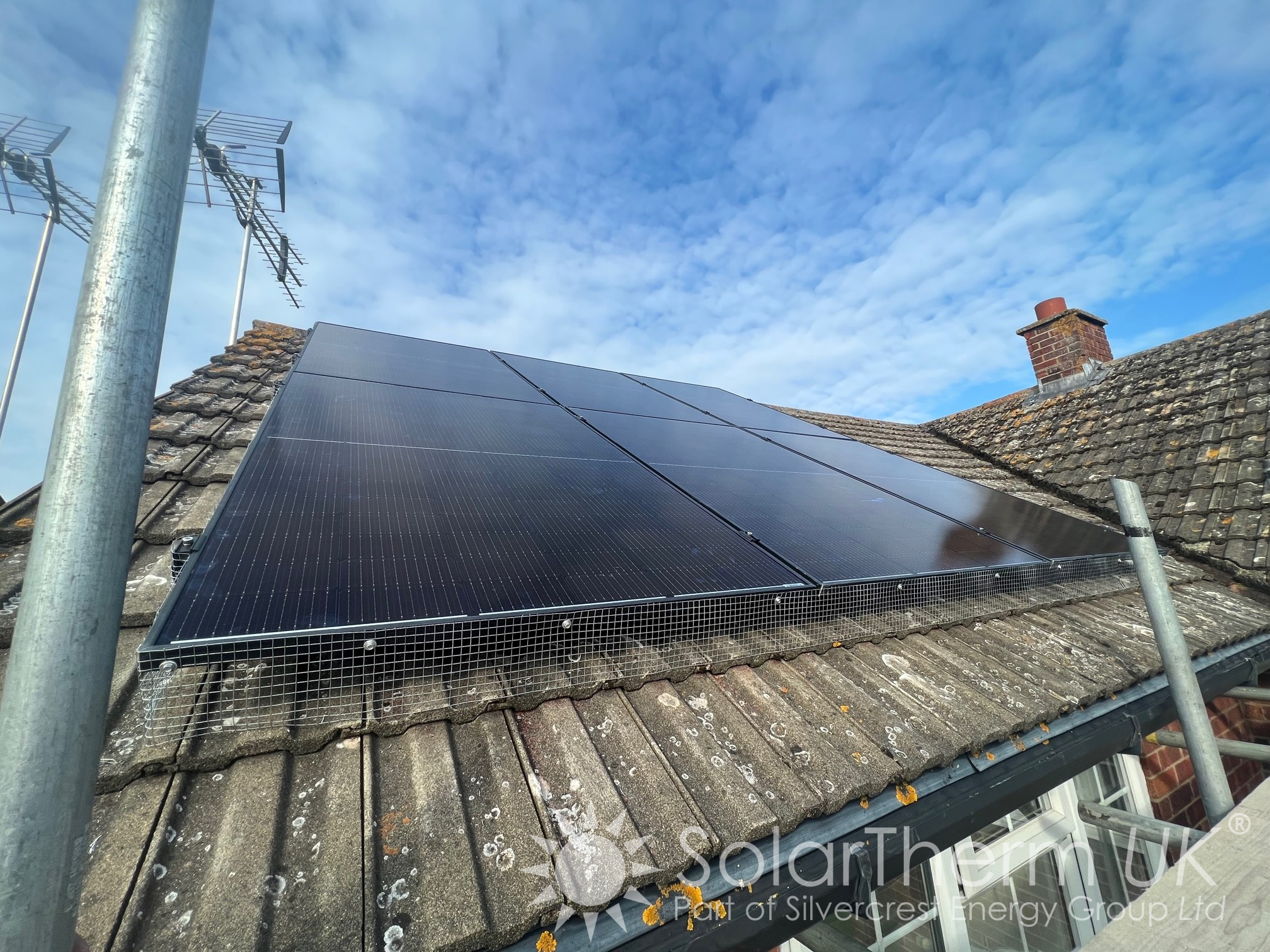 Solar installation on a pitched roof