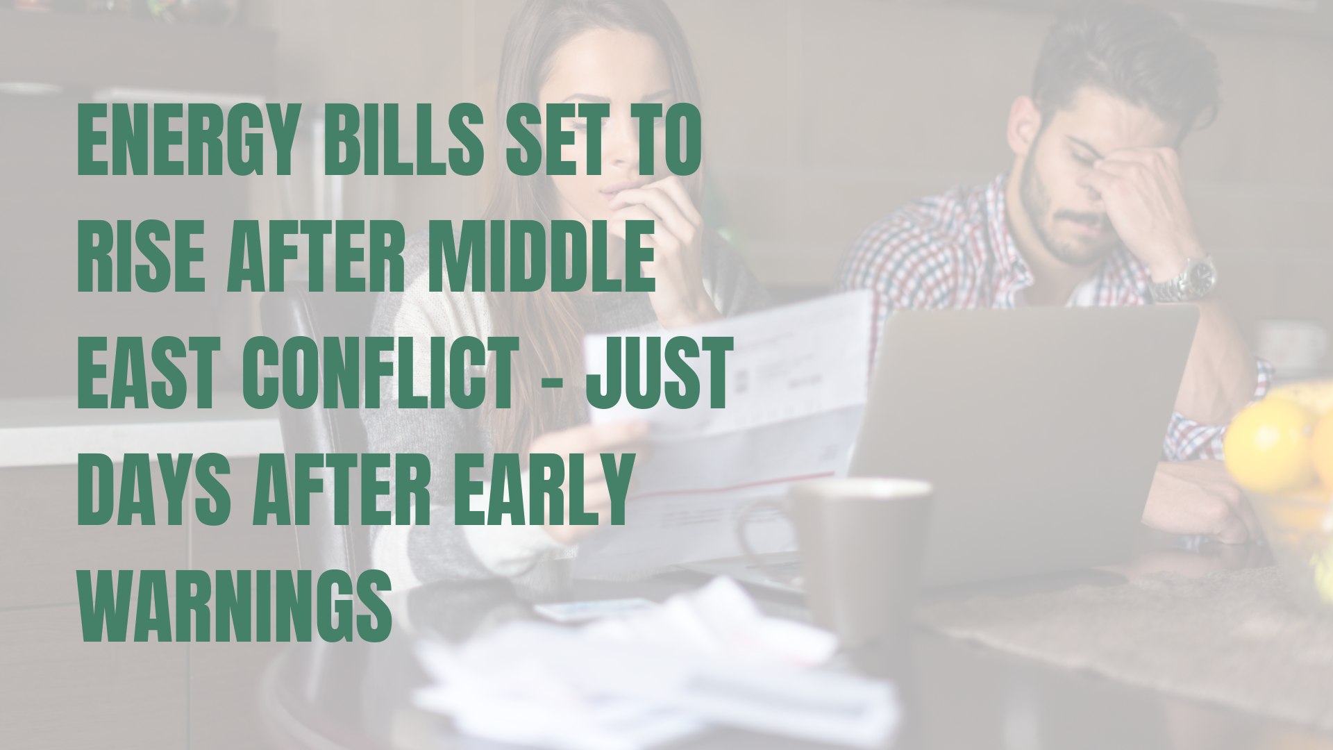 Stock image of couple looking at energy bills