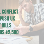 Stock image of someone looking over their bills