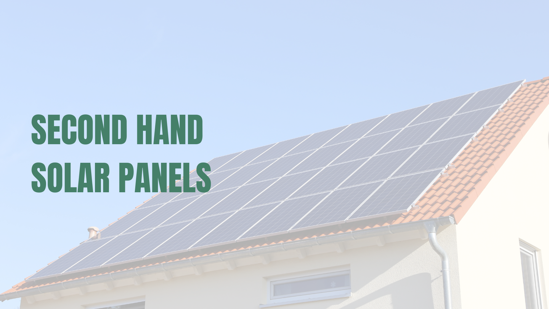 Stock image of blue solar panels installed on a roof