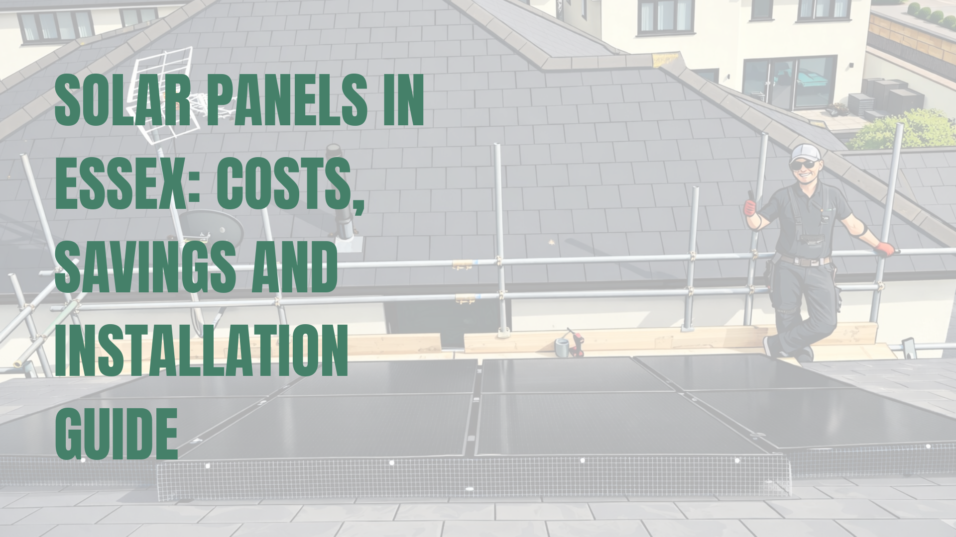 Solar panel installation on a pitched roof