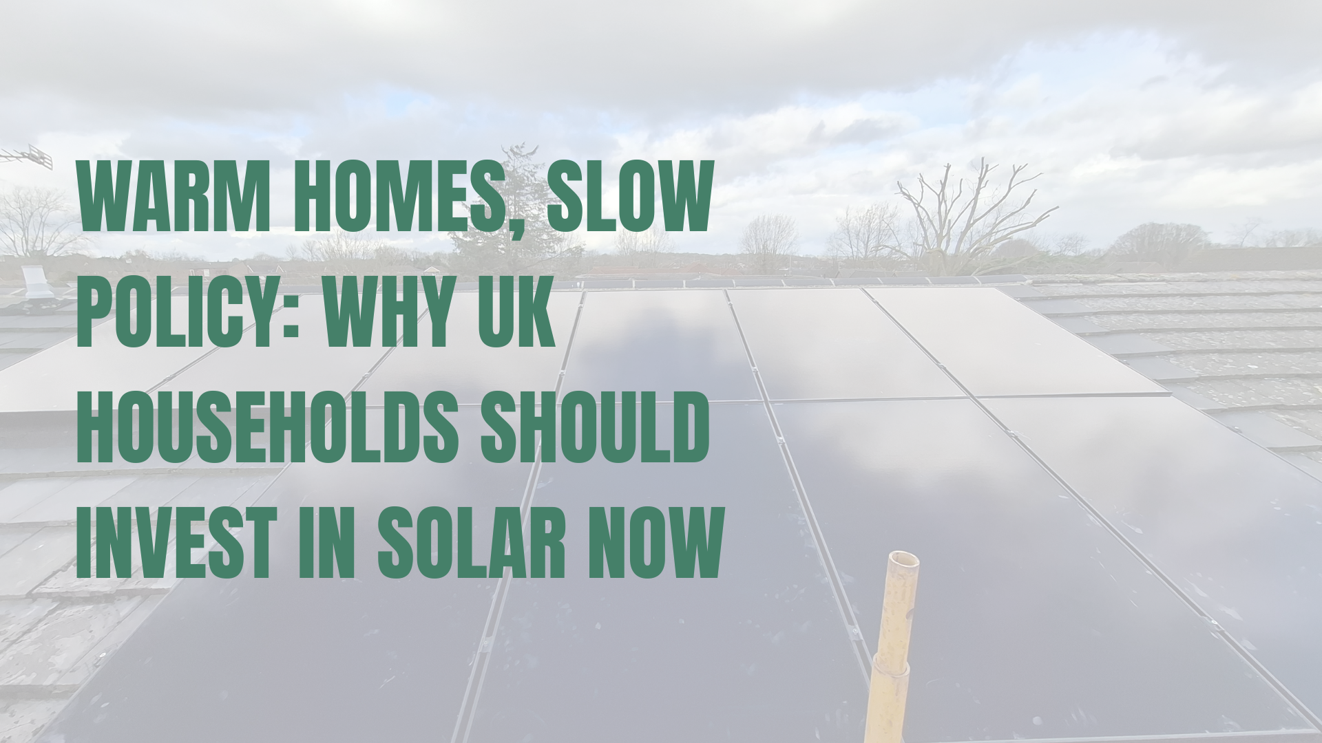 Warm Homes, Slow Policy: Why UK Households Should Invest in Solar Now