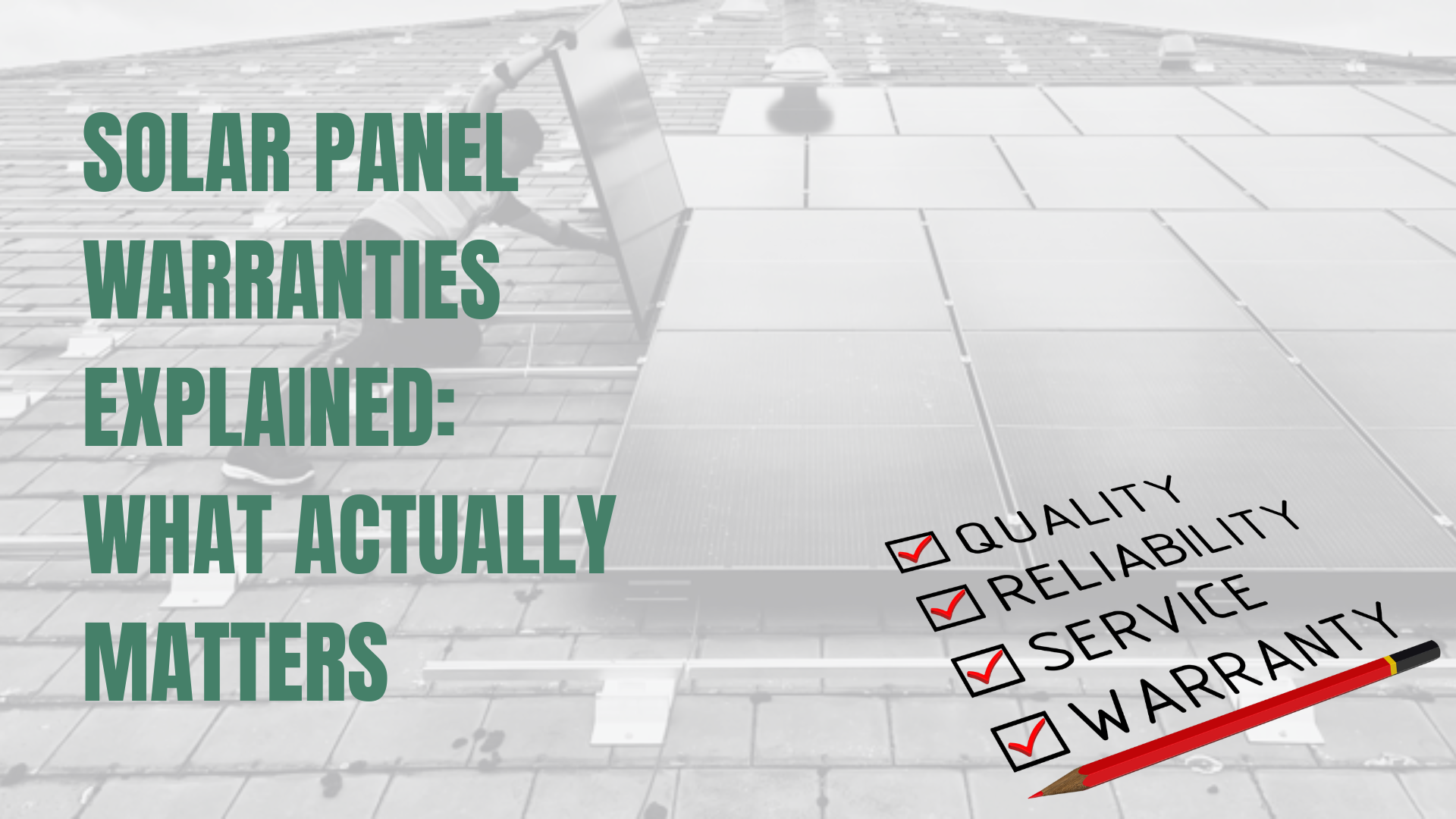 Solar panel installer on a roof