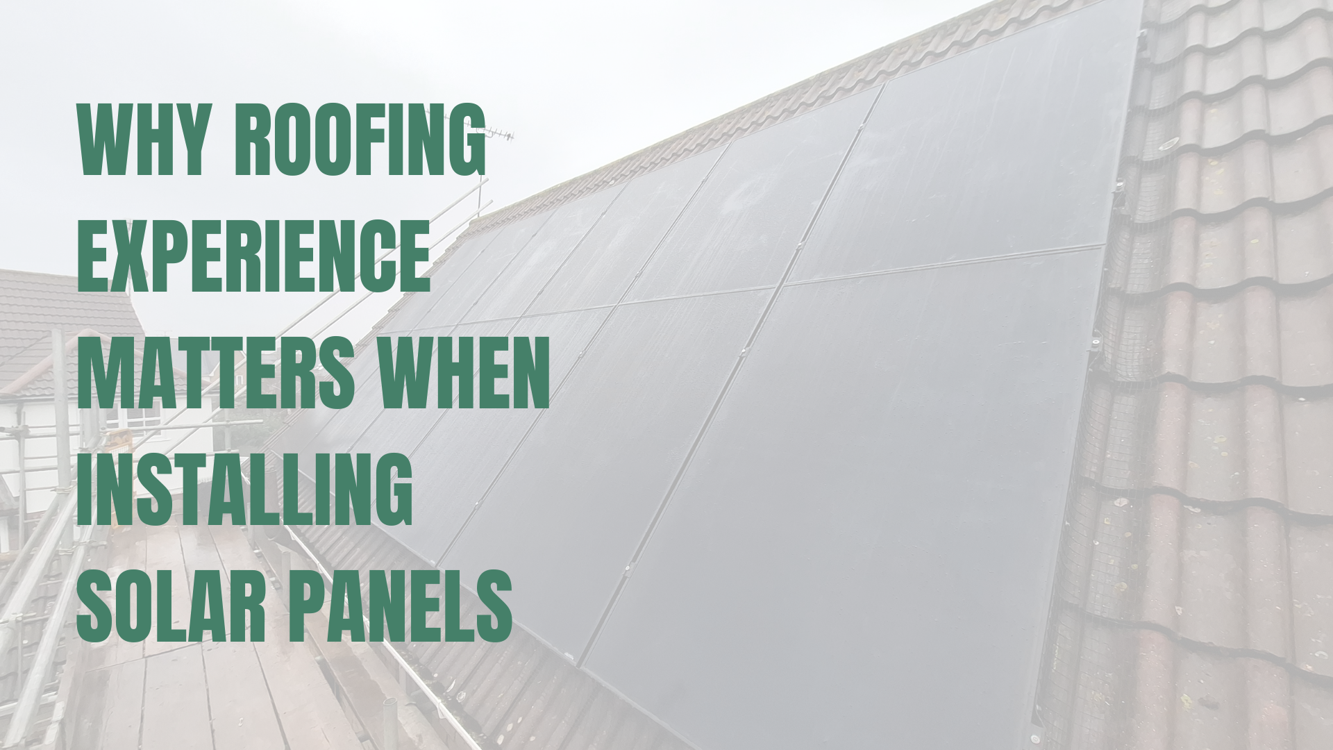 Solar panel installation on a pitched roof