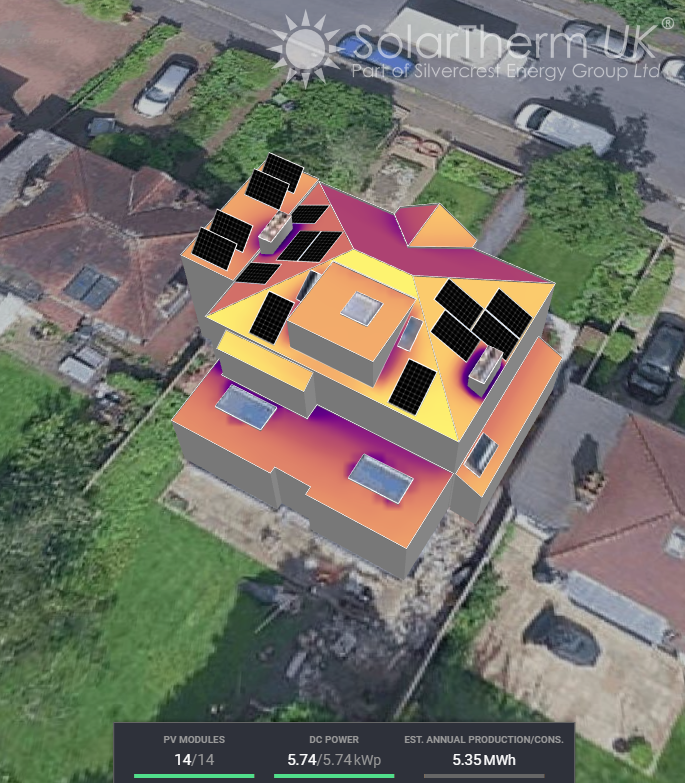 Solar irradiance level for a home in Lewisham