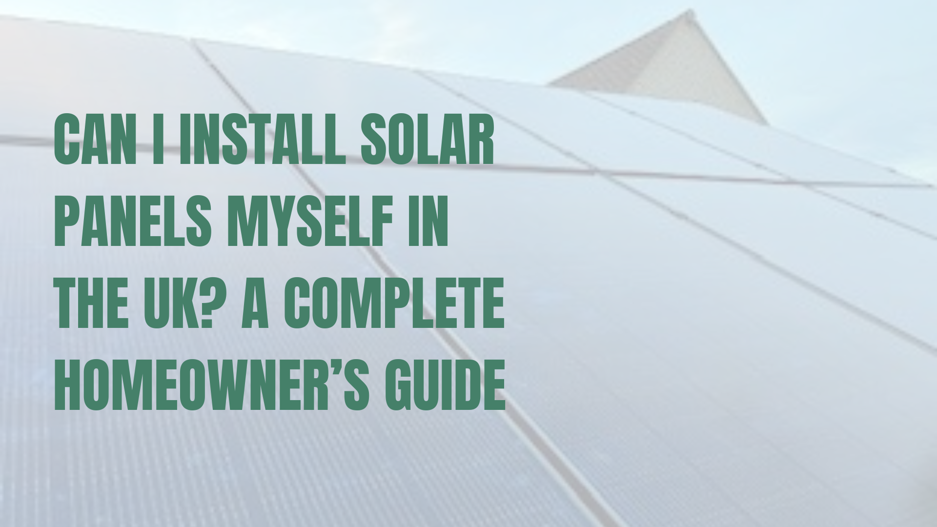 Solar installation on a pitched roof