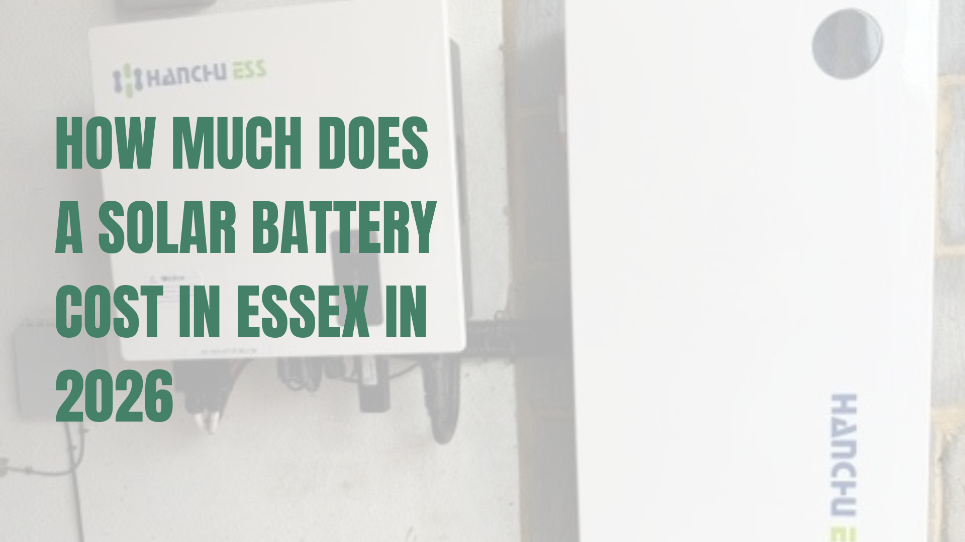 Solar battery installed on a garage wall