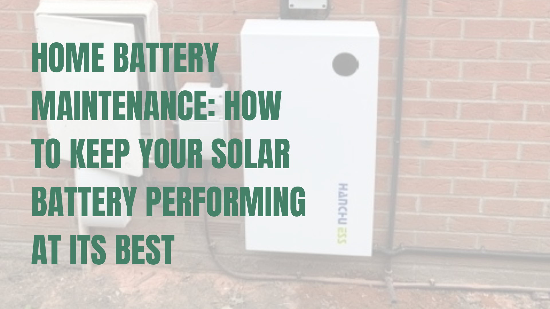 Home Battery Maintenance: How to Keep Your Solar Battery Performing at Its Best