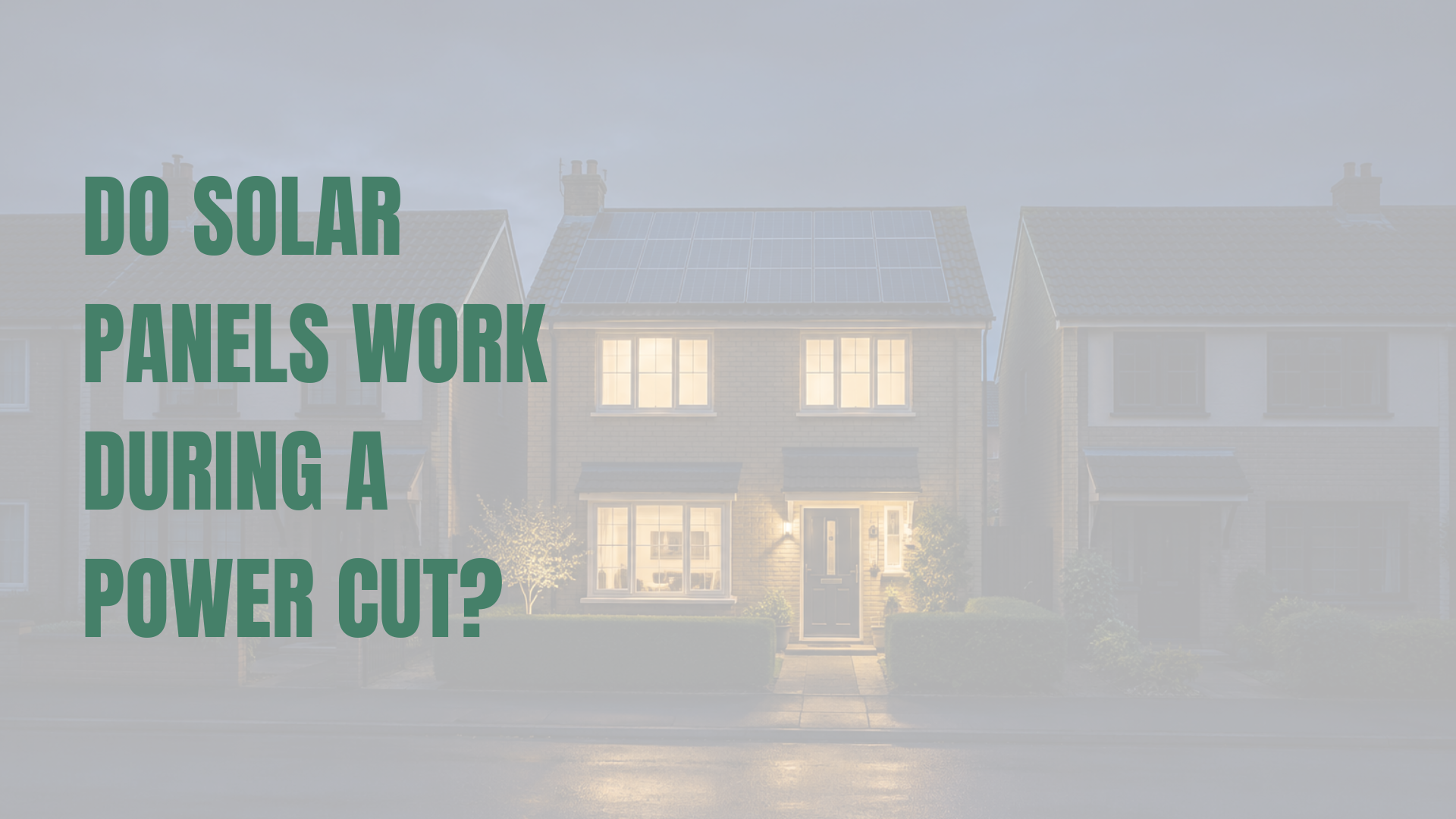 AI generated image of a house running by solar during a power outage