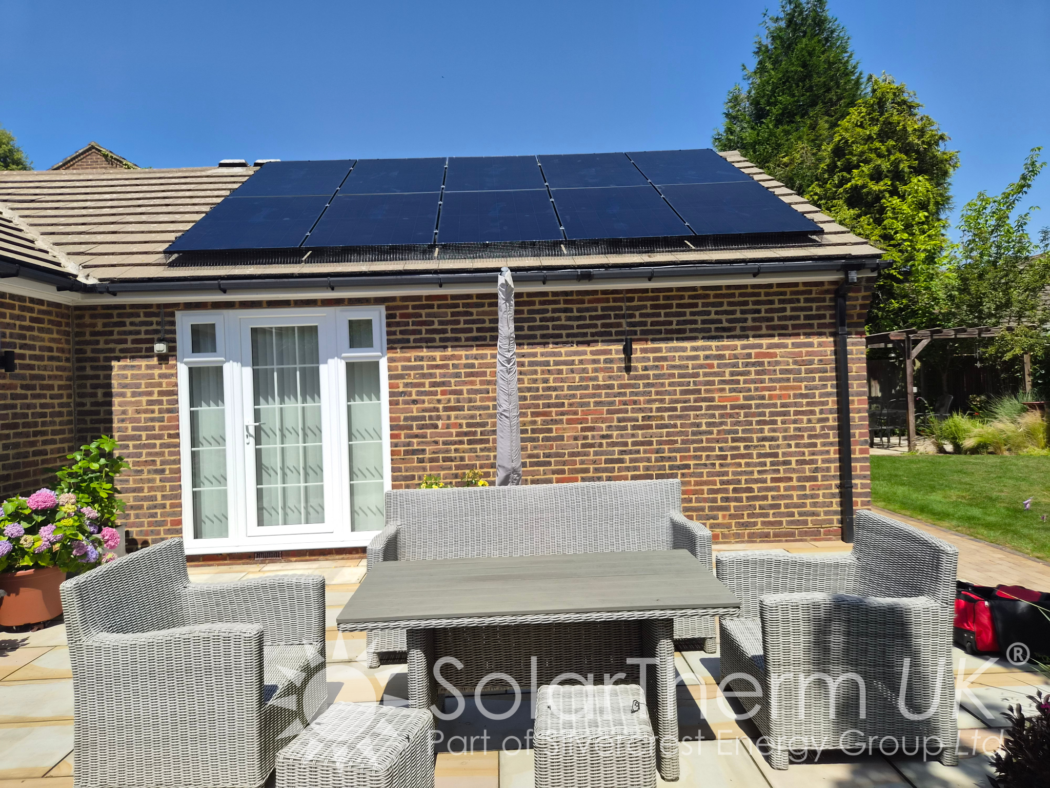 Solar installation on a bungalow roof in Laybourne, Kent