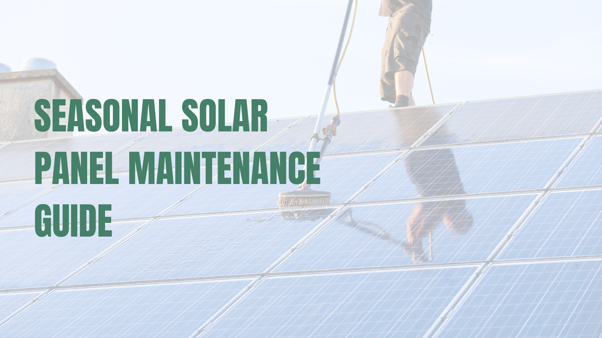 Stock image of an engineer cleaning solar panels