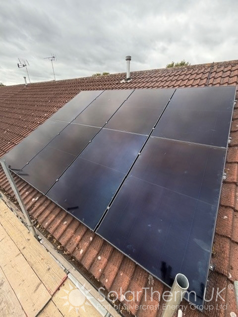 Solar installation on a property in Basildon, Essex