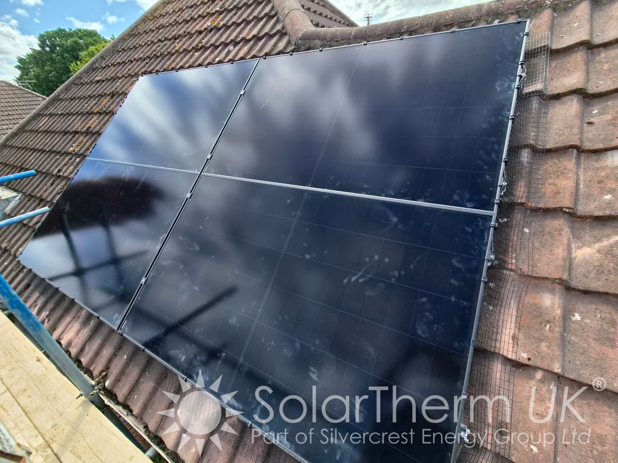 Solar installation on a property in Basildon, Essex
